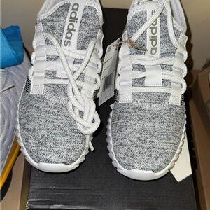 Adidas Heather Gray and White Running Shoes